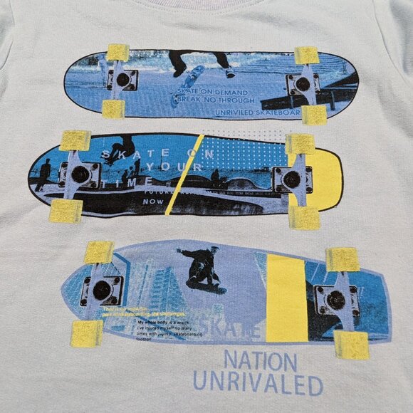 Zara Unisex Light Blue Casual Crew Neck fleece lined Sweatshirt for 10Yrs NWOT - Picture 3 of 7